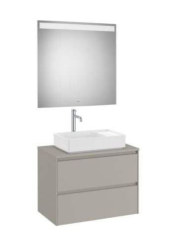 Komplett bútor, Roca Ona A851716510 mosdószekrény Pack tükörrel, középre ráültethető mosdóhoz, ma
