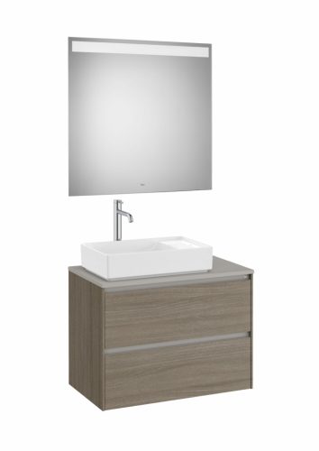 Komplett bútor, Roca Ona A851717511 mosdószekrény Pack tükörrel, baloldali ráültethető mosdóhoz,