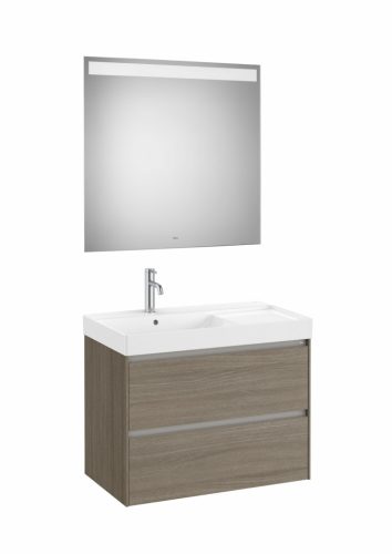 Komplett bútor, Roca Ona A851708511 mosdószekrény Pack balos mosdóval, tükörrel, sötét szilfa