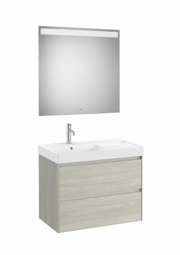 Komplett bútor, Roca Ona A851708512 mosdószekrény Pack balos mosdóval, tükörrel, világos tölgy