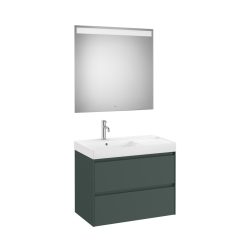   Komplett bútor, Roca Ona A851708513 mosdószekrény Pack balos mosdóval, tükörrel, matt zöld