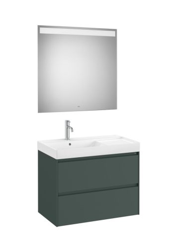 Komplett bútor, Roca Ona A851708513 mosdószekrény Pack balos mosdóval, tükörrel, matt zöld