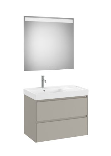Komplett bútor, Roca Ona A851708510 mosdószekrény Pack balos mosdóval, tükörrel, matt szürke
