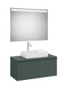 Komplett bútor, Roca Ona A851714513 mosdószekrény Pack ráültethető mosdóhoz, tükörrel, matt zöld