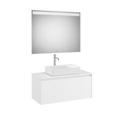  Komplett bútor, Roca Ona A851714509 mosdószekrény Pack ráültethető mosdóhoz, tükörrel, matt fehér
