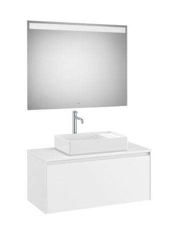 Komplett bútor, Roca Ona A851714509 mosdószekrény Pack ráültethető mosdóhoz, tükörrel, matt fehér