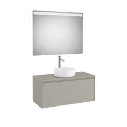   Komplett bútor, Roca Ona A851714510 mosdószekrény Pack ráültethető mosdóhoz, tükörrel, matt szürk
