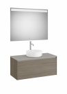 Komplett bútor, Roca Ona A851714511 mosdószekrény Pack ráültethető mosdóhoz, tükörrel, sötét szil