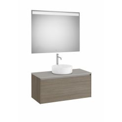   Komplett bútor, Roca Ona A851714511 mosdószekrény Pack ráültethető mosdóhoz, tükörrel, sötét szil