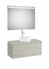 Komplett bútor, Roca Ona A851714512 mosdószekrény Pack ráültethető mosdóhoz, tükörrel, világos tö