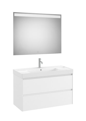 Komplett bútor, Roca Ona A851709509 mosdószekrény Pack tükörrel, mosdóval, matt fehér