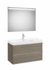 Komplett bútor, Roca Ona A851709511 mosdószekrény Pack tükörrel, mosdóval, sötét szilfa
