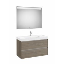   Komplett bútor, Roca Ona A851709511 mosdószekrény Pack tükörrel, mosdóval, sötét szilfa