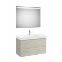   Komplett bútor, Roca Ona A851709512 mosdószekrény Pack tükörrel, mosdóval, világos tölgy