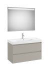 Komplett bútor, Roca Ona A851709510 mosdószekrény Pack tükörrel, mosdóval, matt szürke