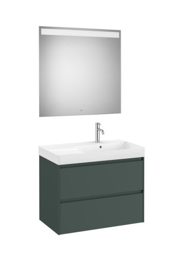 Komplett bútor, Roca Ona A851706513 mosdószekrény Pack jobbos mosdóval, tükörrel, matt zöld