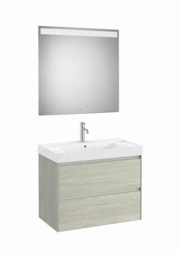 Komplett bútor, Roca Ona A851707512 Unik mosdó+mosdószekrény tükörrel, világos tölgy