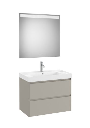 Komplett bútor, Roca Ona A851707510 Unik mosdó+mosdószekrény tükörrel, matt szürke