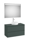 Komplett bútor, Roca Ona A851718513 mosdószekrény Pack ráültethető mosdóhoz, tükörrel, matt zöld