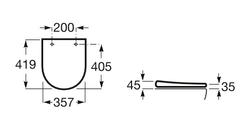 WC tető, Roca The Gap A801D22003 Round Soft-Close kompakt wc-ülőke