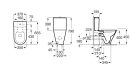 WC, Roca The Gap A3420N8000 Round Rimless monoblokkos-wc Vario kifolyással