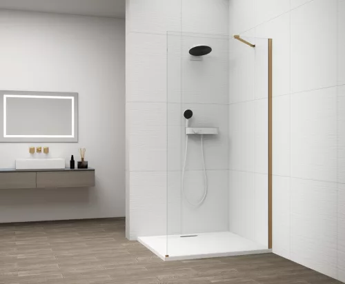 Walk-in, Sapho Esca Gold Matt ES1010-04 Walk-in, falra szerelhető, transzparent üveg, 100 cm