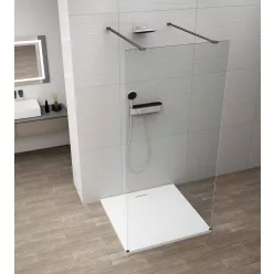   Walk-in, Sapho Esca Black Matt ES1015-06 Walk-in, szabadonálló, transzparent üveg, 150 cm