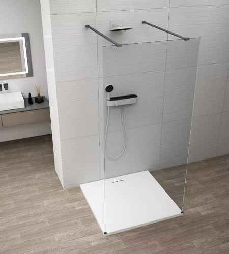 Walk-in, Sapho Esca Black Matt ES1015-06 Walk-in, szabadonálló, transzparent üveg, 150 cm
