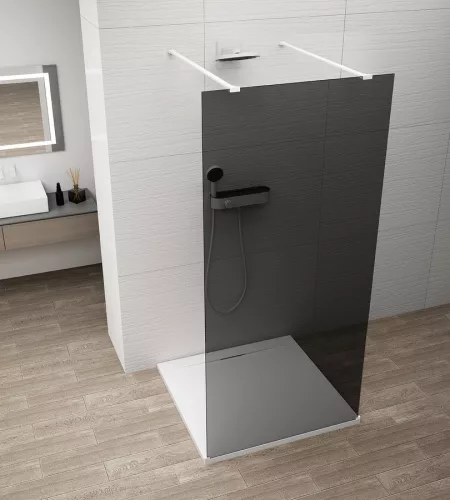 Walk-in, Sapho Esca White Matt ES1210-07 Walk-in, szabadonálló, füst üveg, 100 cm