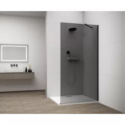   Walk-in, Sapho Esca Black Matt ES1211-02 Walk-in, falra szerelhető, füst üveg, 110 cm