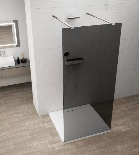 Walk-in, Sapho Esca Chrome ES1212-05 Walk-in, szabadonálló, füst üveg, 120 cm