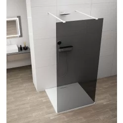   Walk-in, Sapho Esca White Matt ES1212-07 Walk-in, szabadonálló, füst üveg, 120 cm