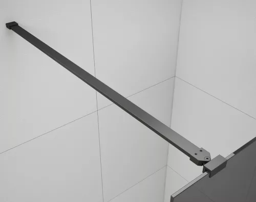 Walk-in, Sapho Esca Black Matt ES1310-06 Walk-in, szabadonálló, flutes üveg, 100 cm