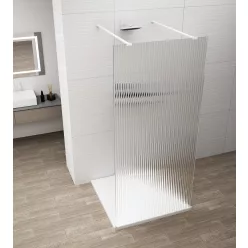   Walk-in, Sapho Esca White Matt ES1310-07 Walk-in, szabadonálló, flutes üveg, 100 cm