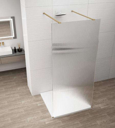 Walk-in, Sapho Esca Gold Matt ES1311-08 Walk-in, szabadonálló, flutes üveg, 110 cm