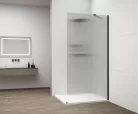 Walk-in, Sapho Esca Black Matt ES1313-02 Walk-in, falra szerelhető, flutes üveg, 130 cm