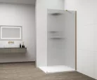Walk-in, Sapho Esca Gold Matt ES1314-04 Walk-in, falra szerelhető, flutes üveg, 140 cm