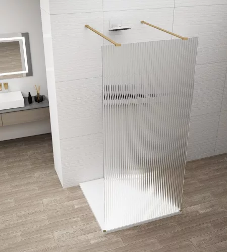 Walk-in, Sapho Esca Gold Matt ES1314-08 Walk-in, szabadonálló, flutes üveg, 140 cm