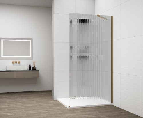 Walk-in, Sapho Esca Gold Matt ES1315-04 Walk-in, falra szerelhető, flutes üveg, 150 cm