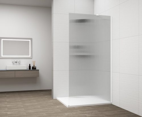 Walk-in, Sapho Esca White Matt ES1370-03 Walk-in, falra szerelhető, flutes üveg, 70 cm