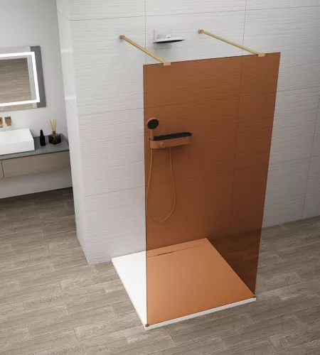 Walk-in, Sapho Esca Gold Matt ES1510-08 Walk-in, szabadonálló, barna üveg, 100 cm