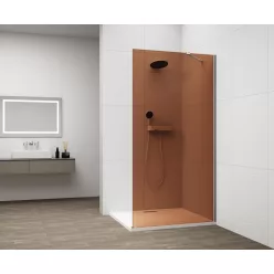   Walk-in, Sapho Esca Chrome ES1511-01 Walk-in, falra szerelhető, barna üveg, 110 cm