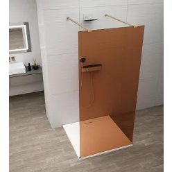   Walk-in, Sapho Esca Gold Matt ES1514-08 Walk-in, szabadonálló, barna üveg, 140 cm