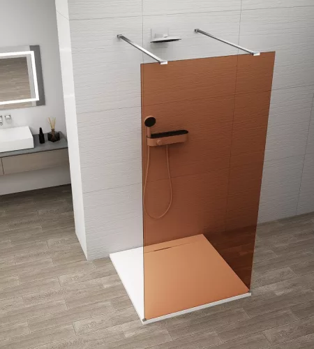 Walk-in, Sapho Esca Chrome ES1515-05 Walk-in, szabadonálló, barna üveg, 150 cm