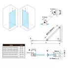 Walk-in, Sapho Esca Chrome ES1590-01 Walk-in, falra szerelhető, barna üveg, 90 cm