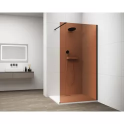   Walk-in, Sapho Esca Black Matt ES1590-02 Walk-in, falra szerelhető, barna üveg, 90 cm