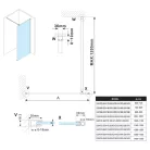 Zuhanyfal, Sapho Esca ES1380 Walk-in zuhanyfal, flutes üveg, 80x210 cm