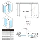 Zuhanyfal, Sapho Esca ES1512 Walk-in zuhanyfal, barna üveg, 120x210 cm