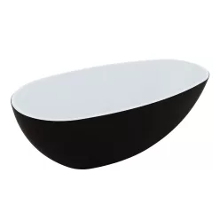   Kád, M-Acryl Vanilla szabadonálló kád 168x86 cm, fekete/fehér