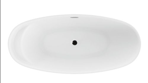 Kád, M-Acryl Zen szabadon álló kád 165x75 cm matt fekete/fehér